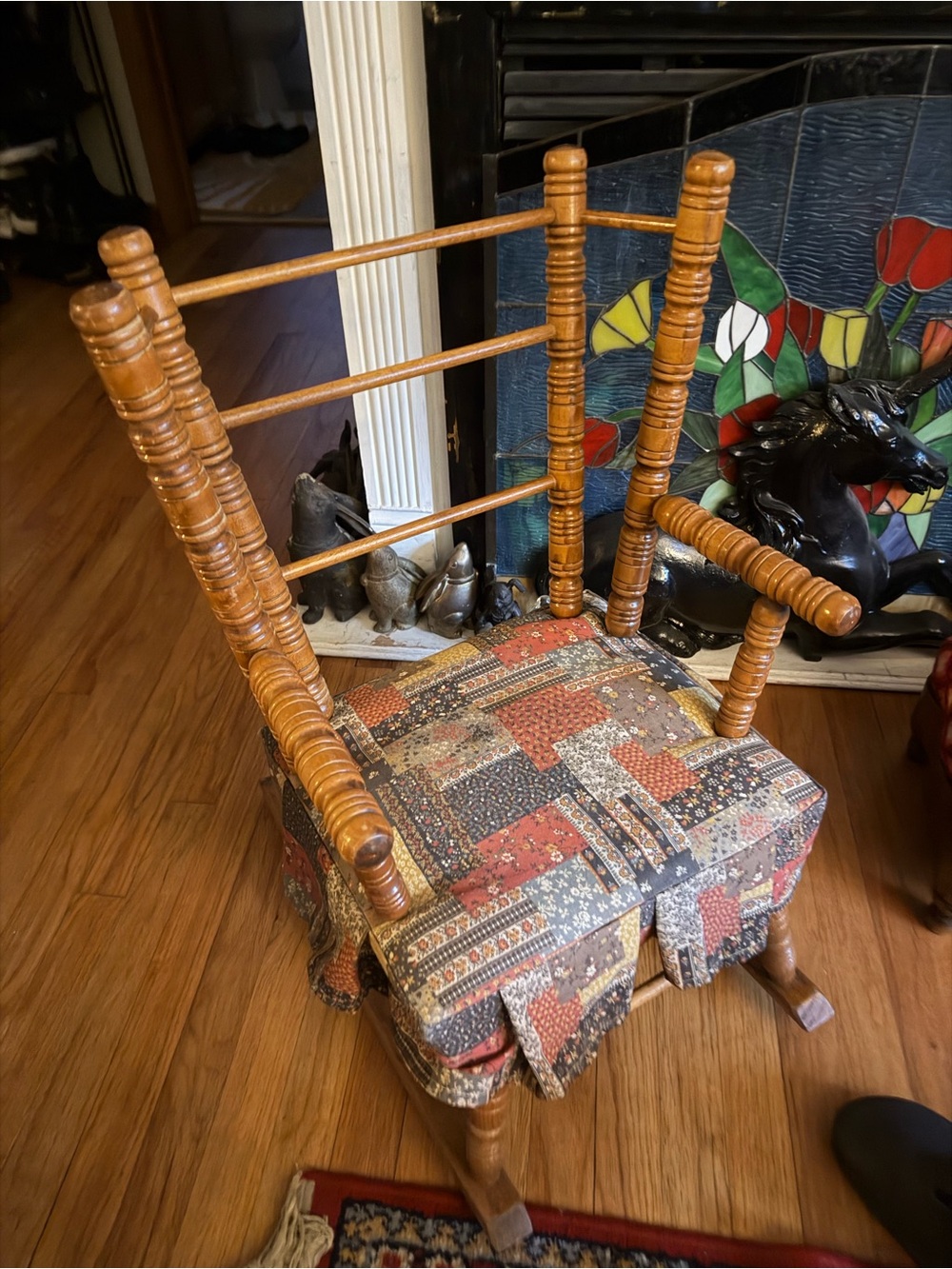 Antique rare ladder rack child/doll rocking chair